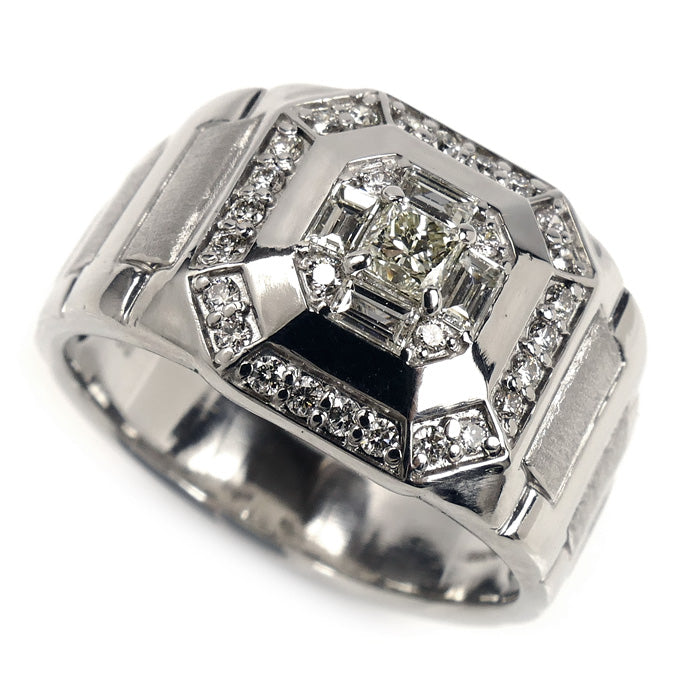 Pt900プラチナ リング・指輪 ダイヤモンド0.71ct 20.5号 15.5g メンズ【中古】