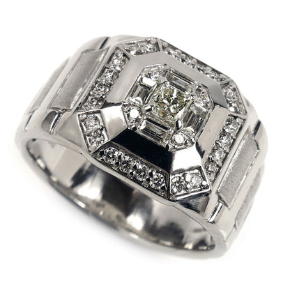 Pt900プラチナ リング・指輪 ダイヤモンド0.71ct 20.5号 15.5g メンズ【中古】