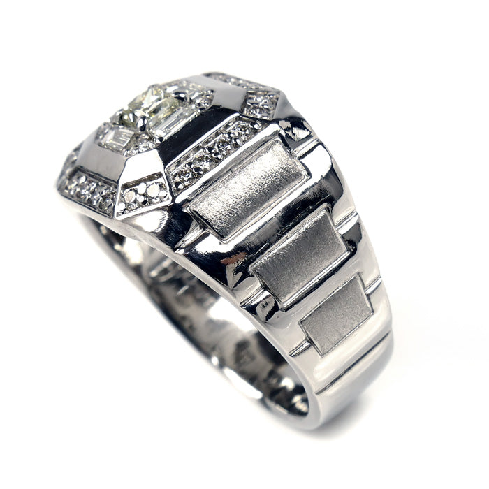 Pt900プラチナ リング・指輪 ダイヤモンド0.71ct 20.5号 15.5g メンズ【中古】