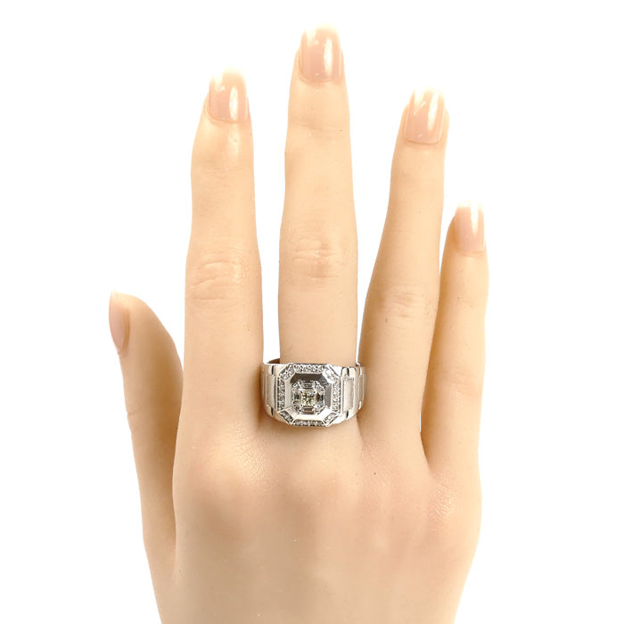 Pt900プラチナ リング・指輪 ダイヤモンド0.71ct 20.5号 15.5g メンズ【中古】