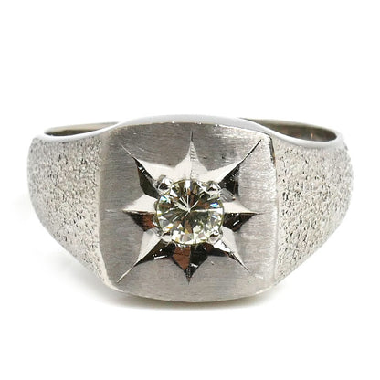 Pt900プラチナ 印台 リング・指輪 ダイヤモンド0.25ct 20号 15.8g メンズ【中古】【美品】