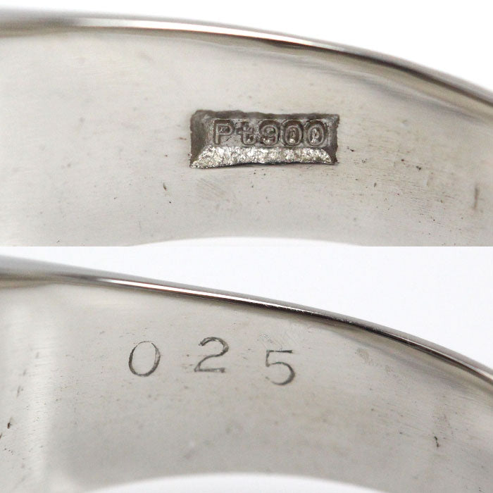 Pt900プラチナ 印台 リング・指輪 ダイヤモンド0.25ct 20号 15.8g メンズ【中古】【美品】
