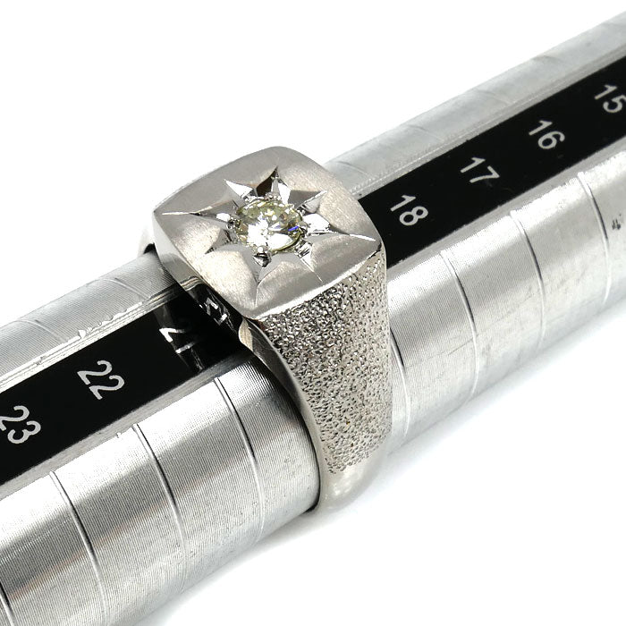Pt900プラチナ 印台 リング・指輪 ダイヤモンド0.25ct 20号 15.8g メンズ【中古】【美品】
