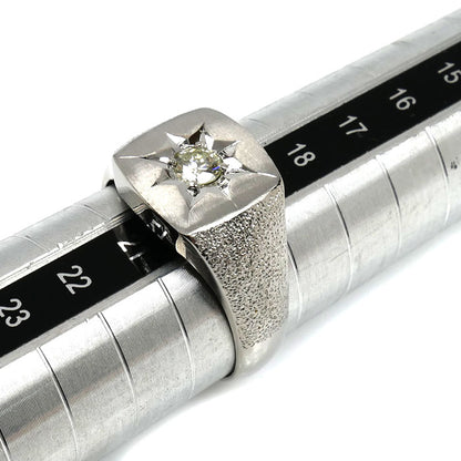 Pt900プラチナ 印台 リング・指輪 ダイヤモンド0.25ct 20号 15.8g メンズ【中古】【美品】