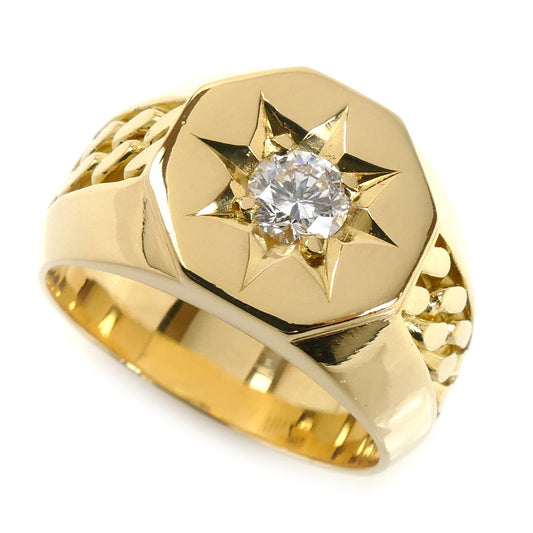 K20ゴールド リング・指輪 ダイヤモンド0.527ct 24号 26.7g メンズ【中古】【美品】