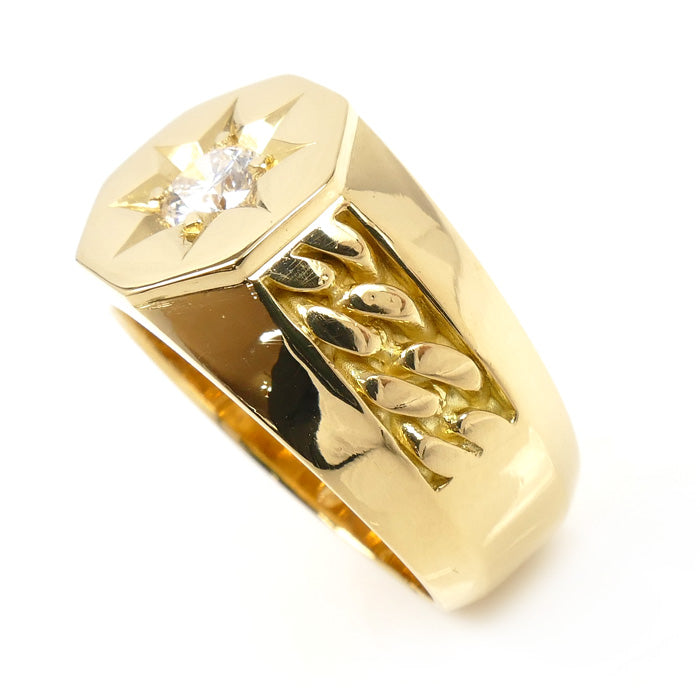 K20ゴールド リング・指輪 ダイヤモンド0.527ct 24号 26.7g メンズ【中古】【美品】