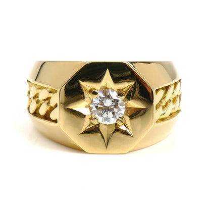 K20ゴールド リング・指輪 ダイヤモンド0.527ct 24号 26.7g メンズ【中古】【美品】