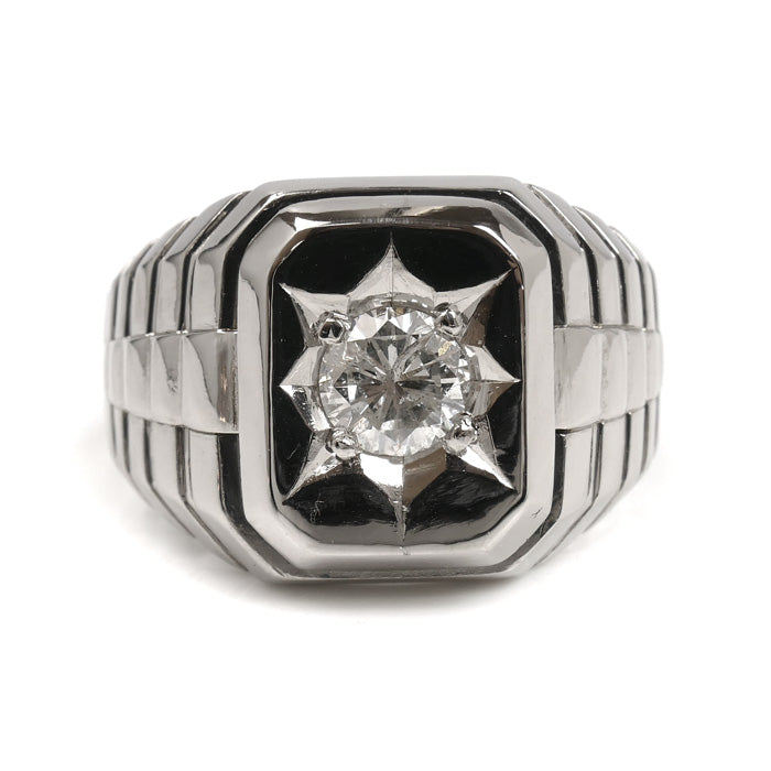 Pt900プラチナ リング・指輪 ダイヤモンド1.088ct 29.4g 28号 メンズ【中古】