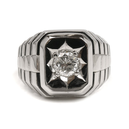 Pt900プラチナ リング・指輪 ダイヤモンド1.088ct 29.4g 28号 メンズ【中古】