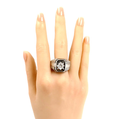 Pt900プラチナ リング・指輪 ダイヤモンド1.088ct 29.4g 28号 メンズ【中古】