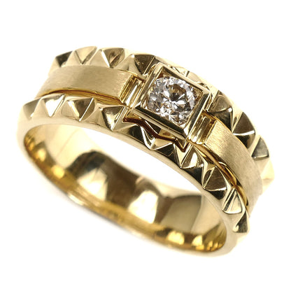 K18YG イエローゴールド リング・指輪 ダイヤモンド0.25ct 18号 7.9g ユニセックス【中古】【美品】