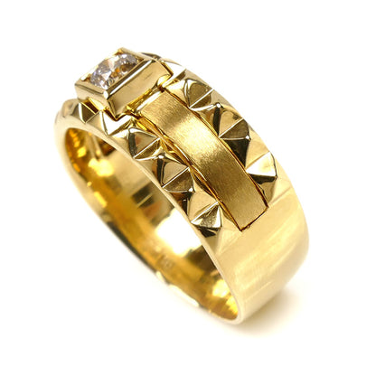 K18YG イエローゴールド リング・指輪 ダイヤモンド0.25ct 18号 7.9g ユニセックス【中古】【美品】