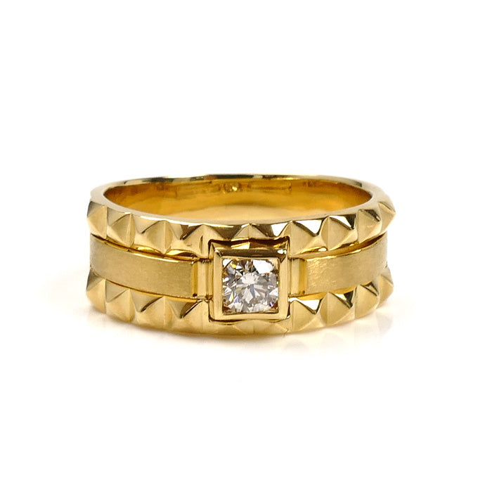 K18YG イエローゴールド リング・指輪 ダイヤモンド0.25ct 18号 7.9g ユニセックス【中古】【美品】