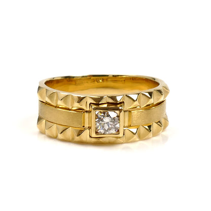 K18YG イエローゴールド リング・指輪 ダイヤモンド0.25ct 18号 7.9g ユニセックス【中古】【美品】