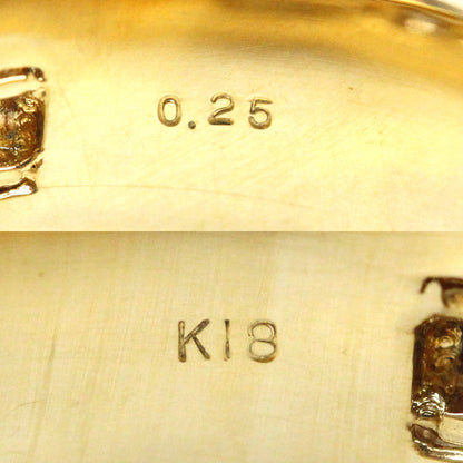 K18YG イエローゴールド リング・指輪 ダイヤモンド0.25ct 18号 7.9g ユニセックス【中古】【美品】