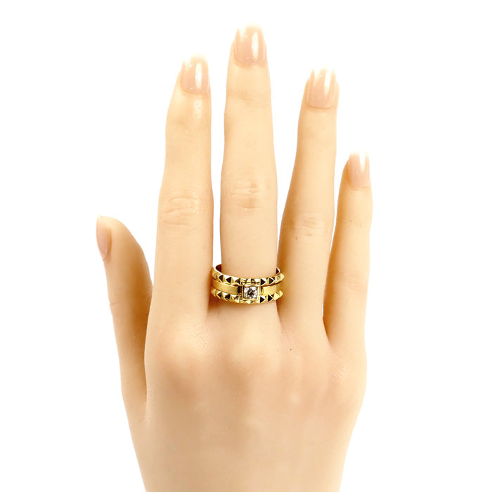 K18YG イエローゴールド リング・指輪 ダイヤモンド0.25ct 18号 7.9g ユニセックス【中古】【美品】