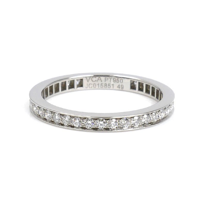 Van Cleef & Arpels ヴァンクリーフ＆アーペル Pt950プラチナ ロマンス エタニティ リング・指輪 VCARPJMJ00 ダイヤモンド 9号 49 2.2g レディース【中古】【美品】