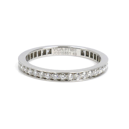 Van Cleef & Arpels ヴァンクリーフ＆アーペル Pt950プラチナ ロマンス エタニティ リング・指輪 VCARPJMJ00 ダイヤモンド 9号 49 2.2g レディース【中古】【美品】