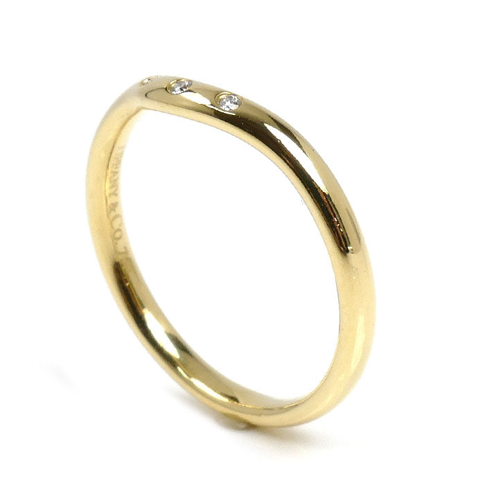 TIFFANY&Co. ティファニー K18YG イエローゴールド カーブド バンド 3PD リング・指輪 60016628 ダイヤモンド 13号 2.7g レディース【中古】【美品】