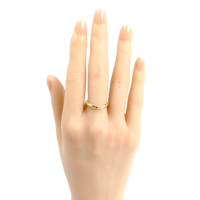 TIFFANY&Co. ティファニー K18YG イエローゴールド カーブド バンド 3PD リング・指輪 60016628 ダイヤモンド 13号 2.7g レディース【中古】【美品】