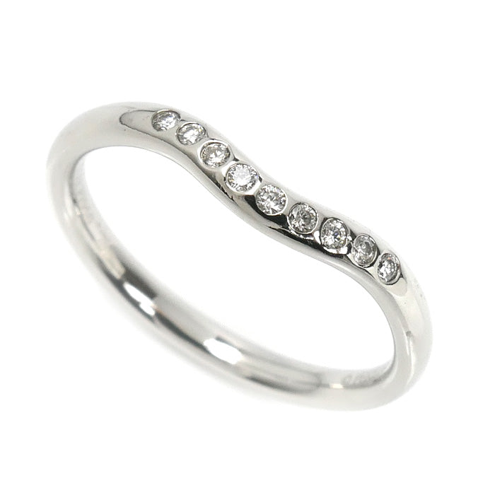 TIFFANY&Co. ティファニー Pt950プラチナ カーブド バンド リング・指輪 ダイヤモンド 10.5号 3.3g レディース【中古】【美品】