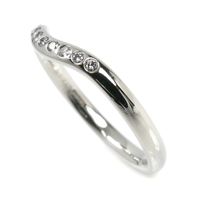 TIFFANY&Co. ティファニー Pt950プラチナ カーブド バンド リング・指輪 ダイヤモンド 10.5号 3.3g レディース【中古】【美品】