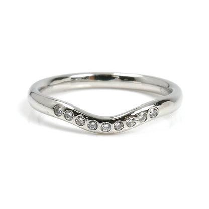 TIFFANY&Co. ティファニー Pt950プラチナ カーブド バンド リング・指輪 ダイヤモンド 10.5号 3.3g レディース【中古】【美品】