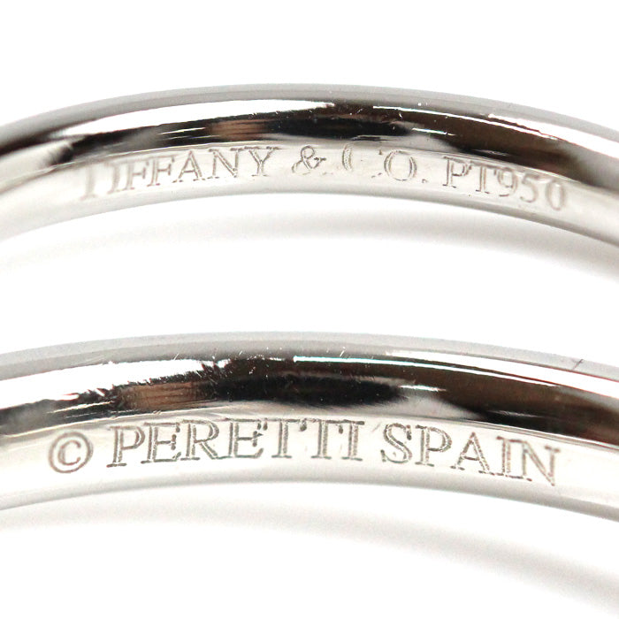 TIFFANY&Co. ティファニー Pt950プラチナ カーブド バンド リング・指輪 ダイヤモンド 10.5号 3.3g レディース【中古】【美品】