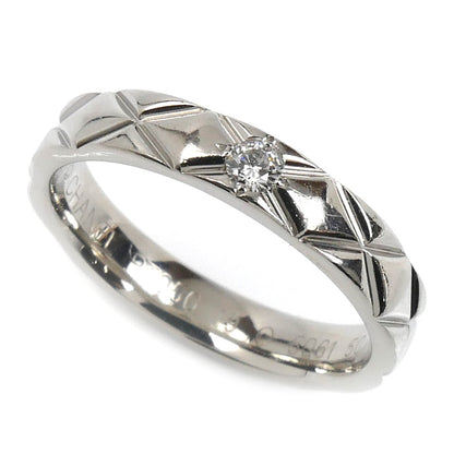 CHANEL シャネル Pt950プラチナ マトラッセ 1Pダイヤ リング・指輪 J2822 ダイヤモンド 10号 50 5.1g レディース【中古】