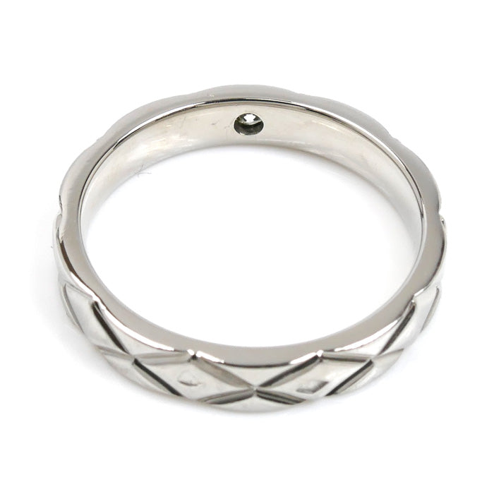 CHANEL シャネル Pt950プラチナ マトラッセ 1Pダイヤ リング・指輪 J2822 ダイヤモンド 10号 50 5.1g レディース【中古】