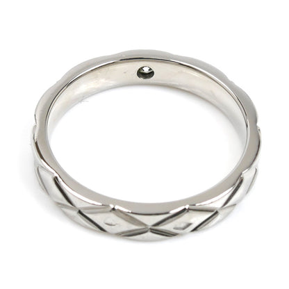 CHANEL シャネル Pt950プラチナ マトラッセ 1Pダイヤ リング・指輪 J2822 ダイヤモンド 10号 50 5.1g レディース【中古】