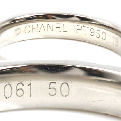 CHANEL シャネル Pt950プラチナ マトラッセ 1Pダイヤ リング・指輪 J2822 ダイヤモンド 10号 50 5.1g レディース【中古】