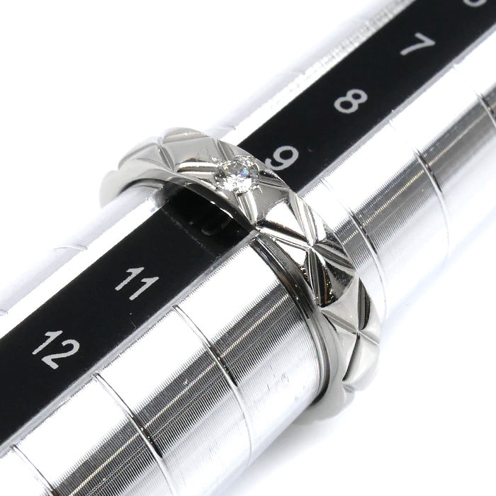 CHANEL シャネル Pt950プラチナ マトラッセ 1Pダイヤ リング・指輪 J2822 ダイヤモンド 10号 50 5.1g レディース【中古】