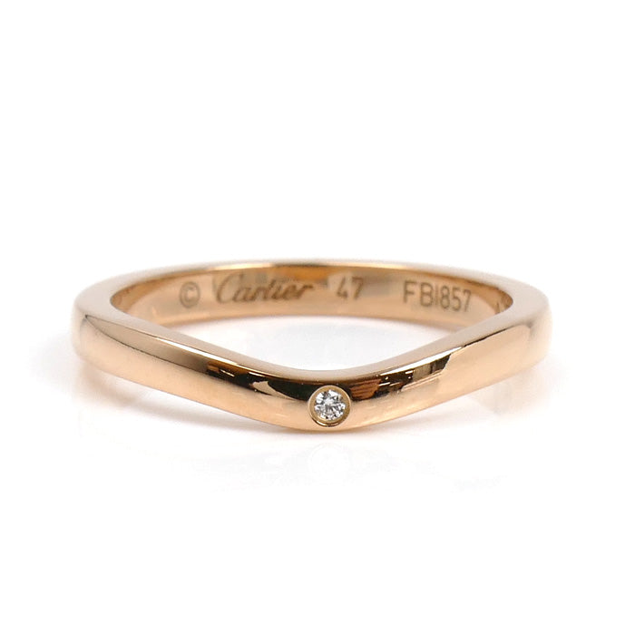 CARTIER カルティエ K18PG ピンクゴールド バレリーナ ウェディング リング・指輪 B4098647 ダイヤモンド 7号 47 2.4g レディース【中古】