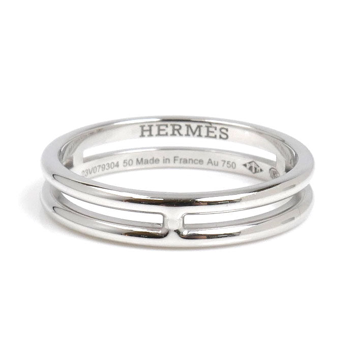 HERMES エルメス K18WG ホワイトゴールド アリアンヌ リング・指輪 H119834B 00050 10号 50 2.9g レディース【中古】【美品】