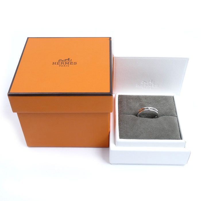 HERMES エルメス K18WG ホワイトゴールド アリアンヌ リング・指輪 H119834B 00050 10号 50 2.9g レディース【中古】【美品】