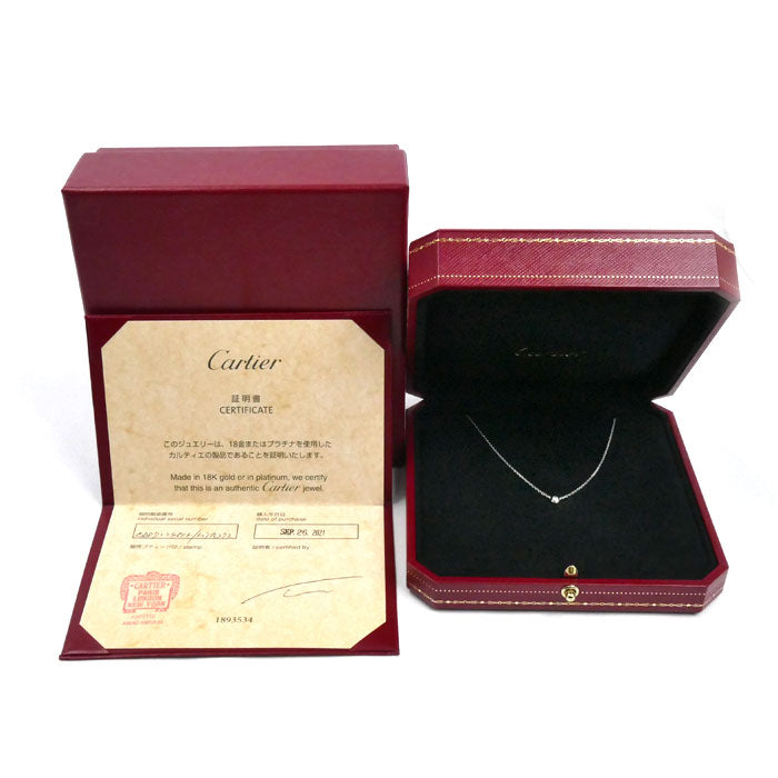 CARTIER カルティエ K18WG ホワイトゴールド ダムール XS ネックレス B7224515 ダイヤモンド 2.3g 38/41cm レディース【中古】【美品】