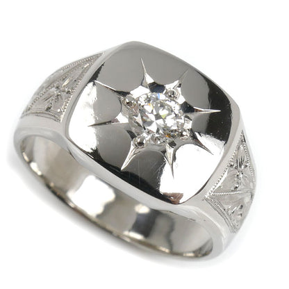 Pt900プラチナ 印台 リング・指輪 ダイヤモンド0.40ct 20.5号 19.6g メンズ【中古】【美品】