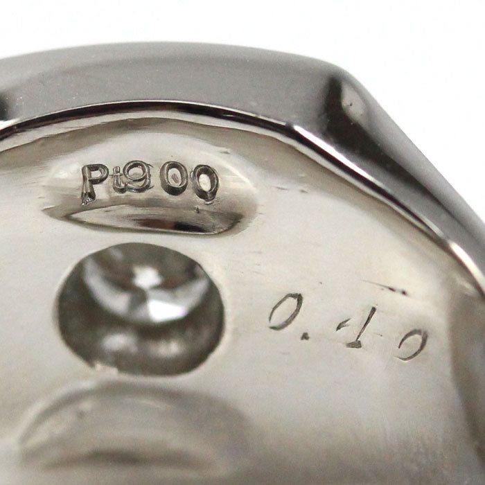 Pt900プラチナ 印台 リング・指輪 ダイヤモンド0.40ct 20.5号 19.6g メンズ【中古】【美品】