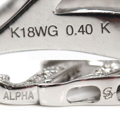ゆきざき K18WG ホワイトゴールド アルファ イニシャル K ペンダントトップ Y.ALPHA.12.9.K.M ダイヤモンド0.40ct 6.5g ユニセックス【中古】【美品】