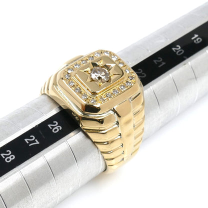 K18YG イエローゴールド リング・指輪 ダイヤモンド0.51ct 24号 16.9g メンズ【中古】【美品】