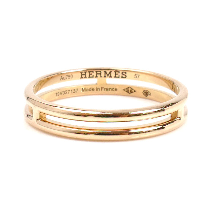 HERMES エルメス K18PG ピンクゴールド アリアンヌ リング・指輪 H119836B 00057 16.5号 57 3.2g レディース【中古】【美品】