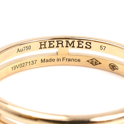 HERMES エルメス K18PG ピンクゴールド アリアンヌ リング・指輪 H119836B 00057 16.5号 57 3.2g レディース【中古】【美品】