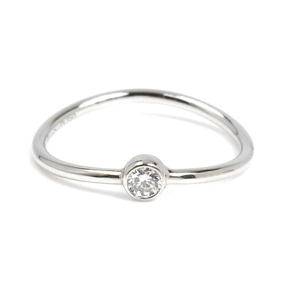 TIFFANY&Co. ティファニー Pt950プラチナ ウェディング シングルロウ リング・指輪 ダイヤモンド 6.5号 1.4g レディース【中古】【美品】
