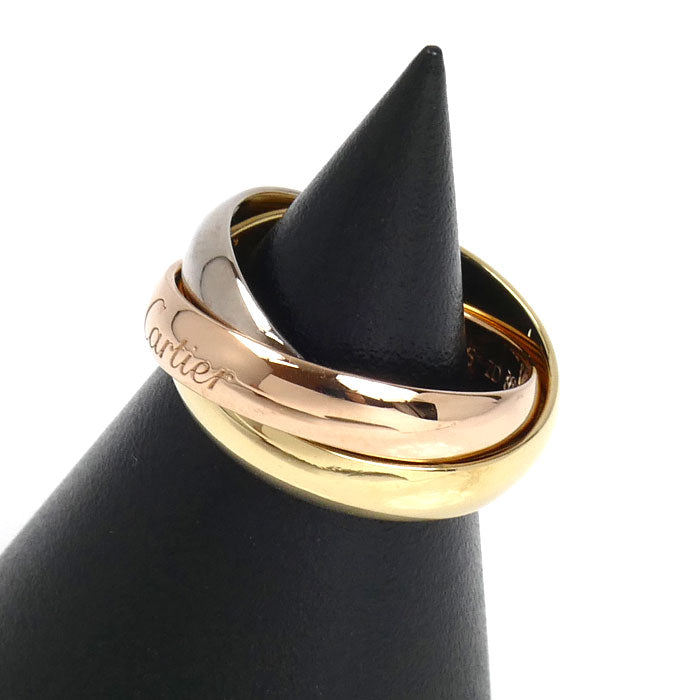 CARTIER カルティエ K18PG ピンクゴールド K18YG イエローゴールド K18WG トリニティ リング・指輪 6号 46 6.1g レディース【中古】【美品】