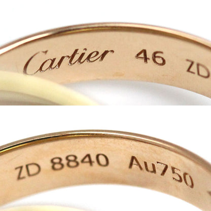 CARTIER カルティエ K18PG ピンクゴールド K18YG イエローゴールド K18WG トリニティ リング・指輪 6号 46 6.1g レディース【中古】【美品】
