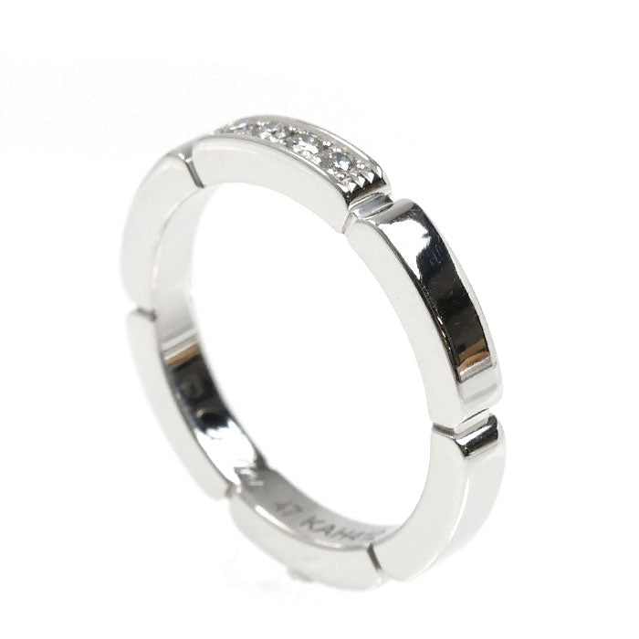 CARTIER カルティエ K18WG ホワイトゴールド マイヨンパンテール 4Pダイヤ リング・指輪 B4080447 7号 47 3.8g レディース【中古】【美品】