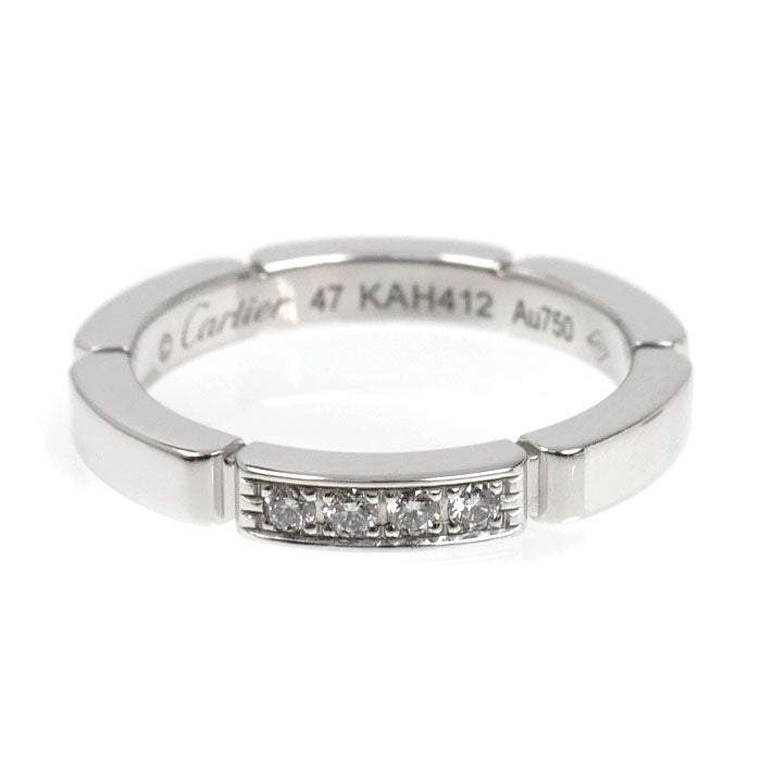CARTIER カルティエ K18WG ホワイトゴールド マイヨンパンテール 4Pダイヤ リング・指輪 B4080447 7号 47 3.8g レディース【中古】【美品】
