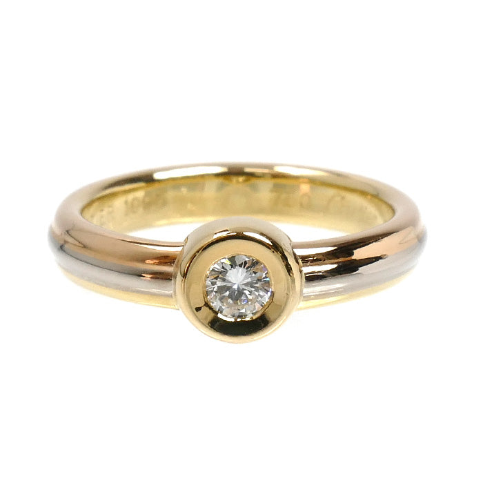 CARTIER カルティエ K18YG/PG/WG モノストーン ダイヤ リング・指輪 ダイヤモンド 10号 50 4.9g レディース【中古】【美品】