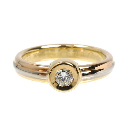 CARTIER カルティエ K18YG/PG/WG モノストーン ダイヤ リング・指輪 ダイヤモンド 10号 50 4.9g レディース【中古】【美品】